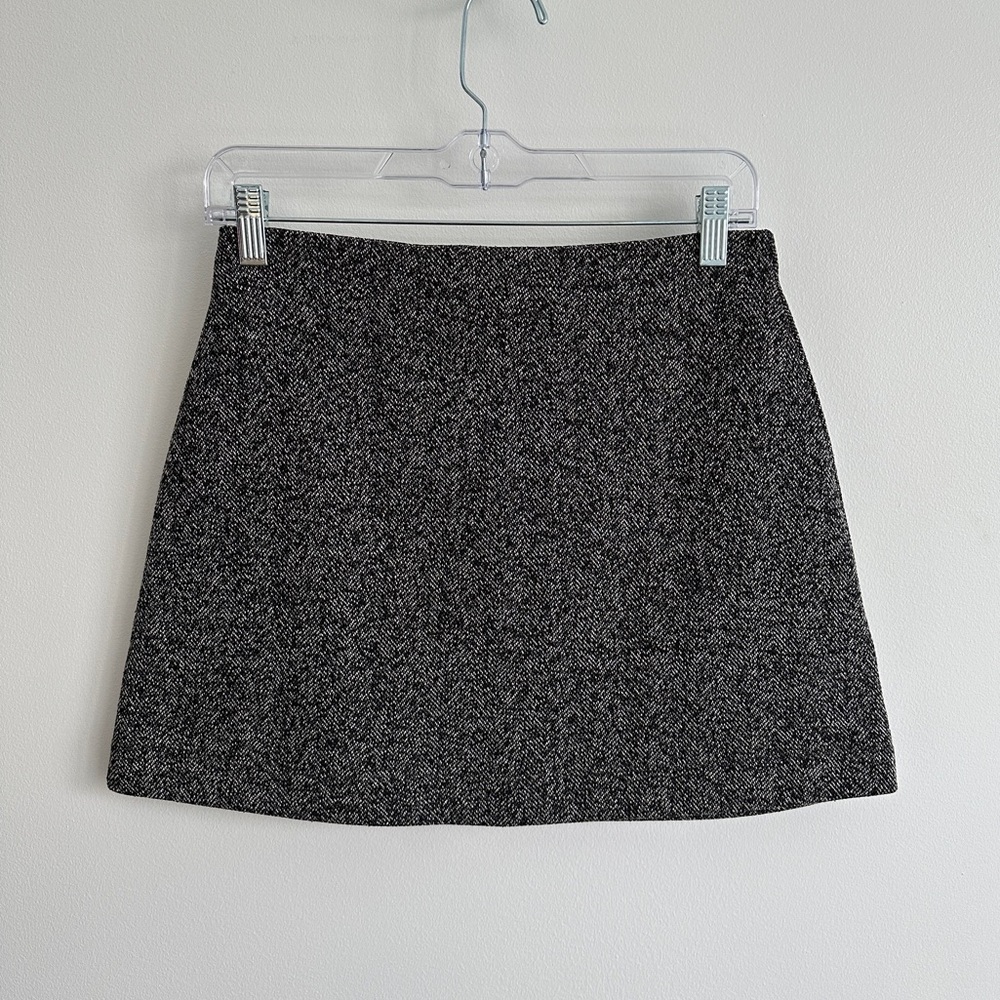 Top Shop Stretchy Knit Mini Skirt in Grey Size 6